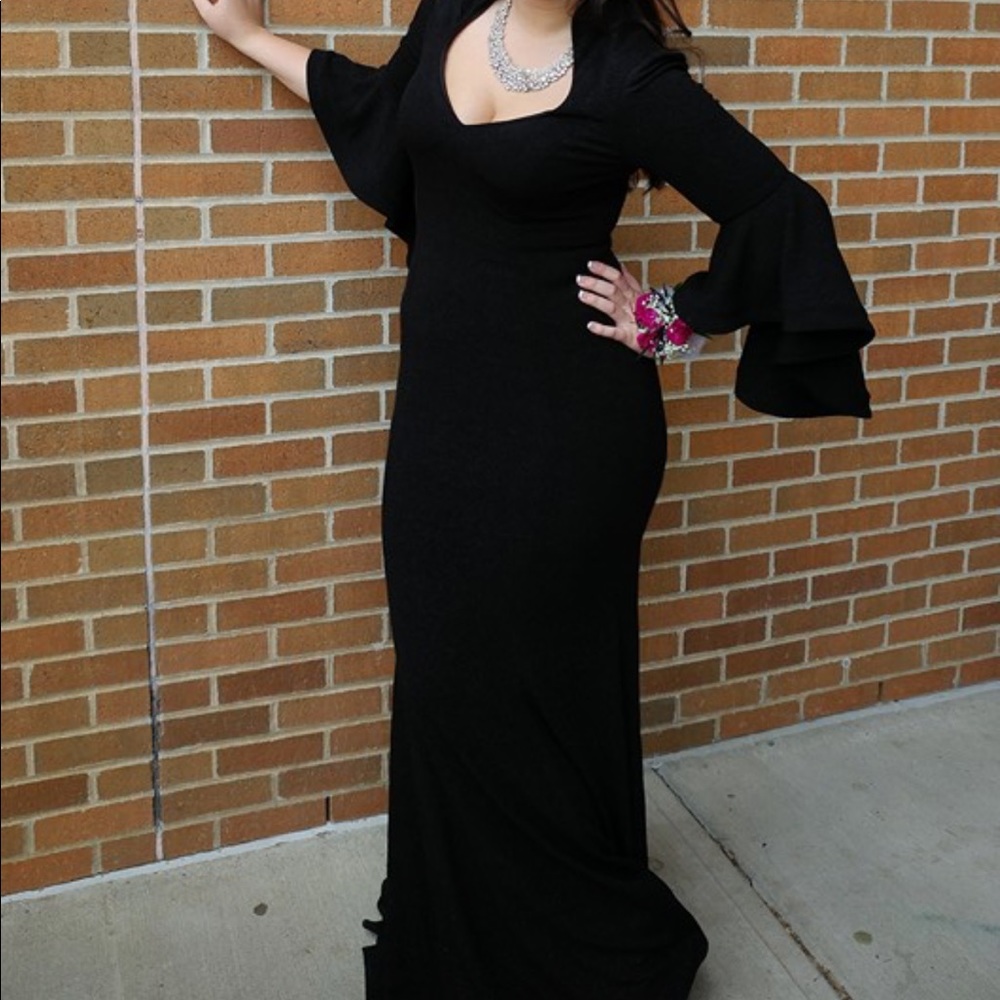 MacDuggal formal dress with bell sleeves